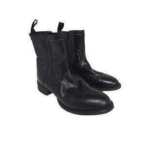 Laredo Men's Leather Side Zip Soft Toe Cowboy Western Boot Black Size 9D